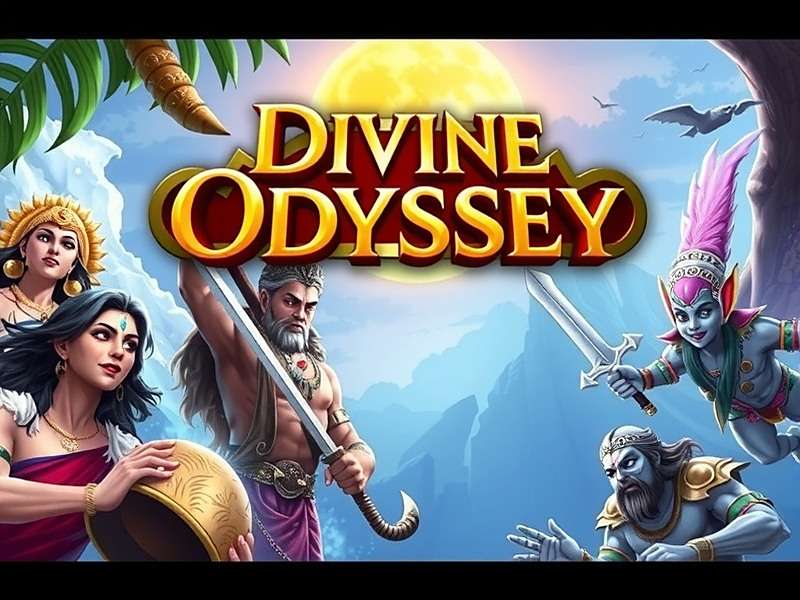 Divine Odyssey Official Banner Divine Odyssey Game Banner - Featuring Hindu Gods and Mythological Characters